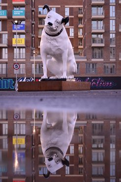 Nipper szobra Londonban.