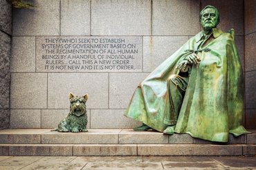 Franklin D. Roosevelt és Fala szobra